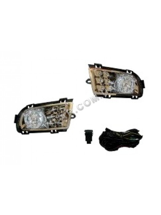 Противотуманные хромированные фары с led габаритами Mazda 6 (05-07)